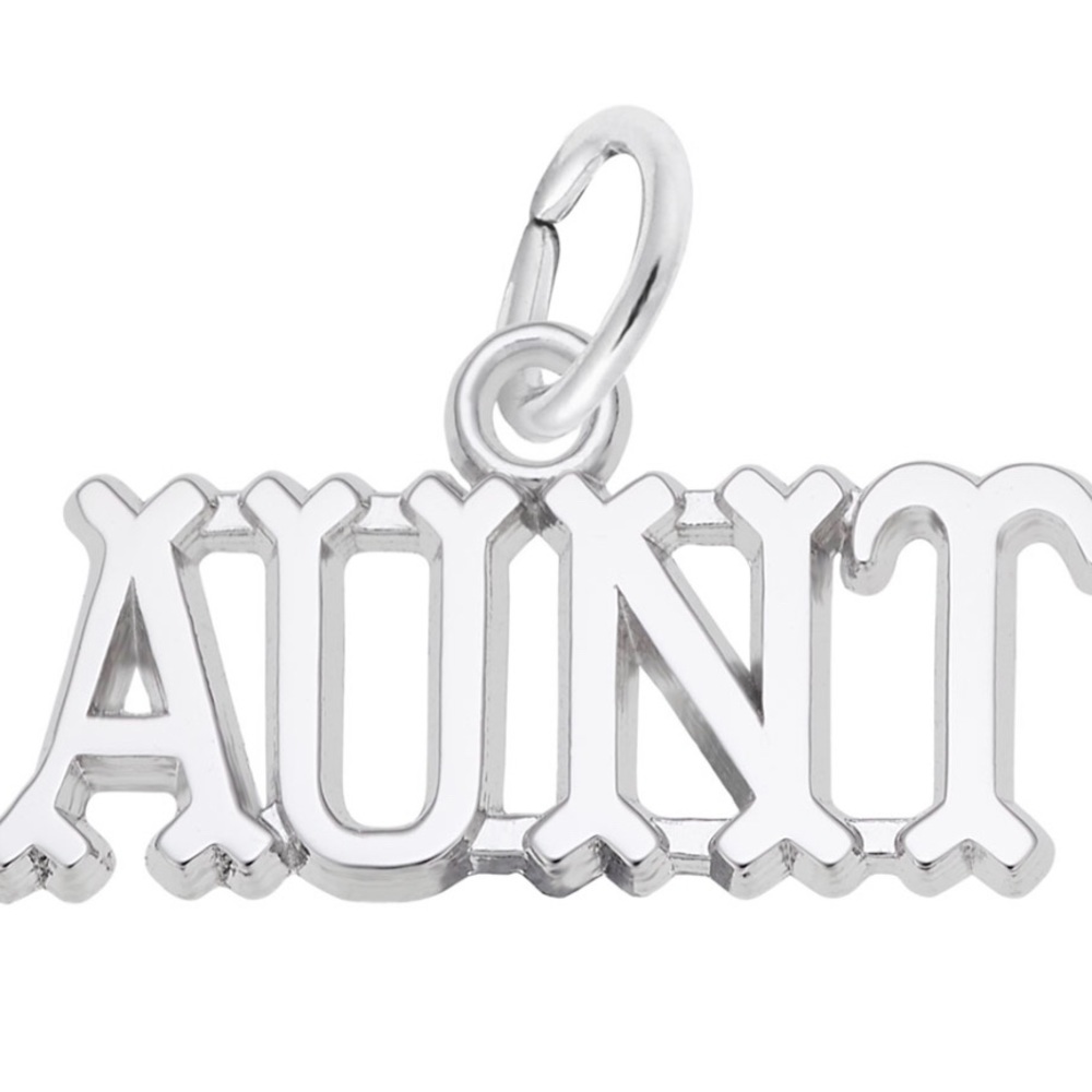 Sterling Silver “Aunt” charm stamped 925 from Rembrandt Charms